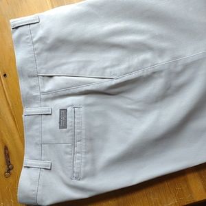 Stone Color Flat Front Cotton Pants
